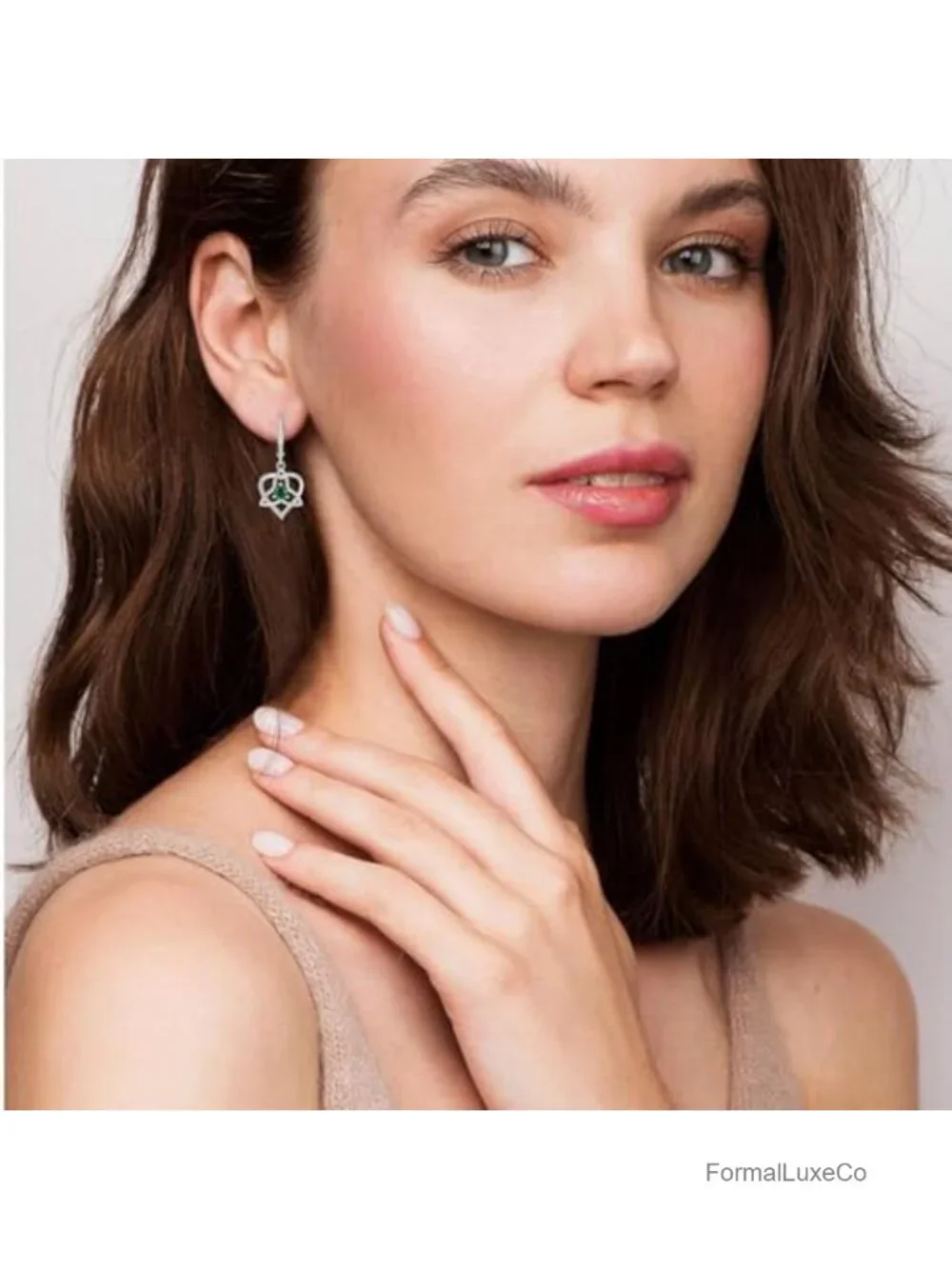 925 Sterling Silver Celtic Knot Dangle Earrings CZ Birthstone Leverback for